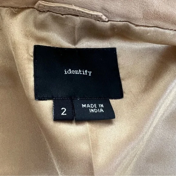 Identify Tan Leather Bomber Fall/Spring Jacket - Size 2 - Picture 8 of 10